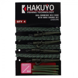 Set 4 monturi plumb pierdut leadcore 30LB (conector siliconic) Hakuyo