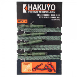 Set 4 monturi leadcore cu vartej rapid si anou Hakuyo