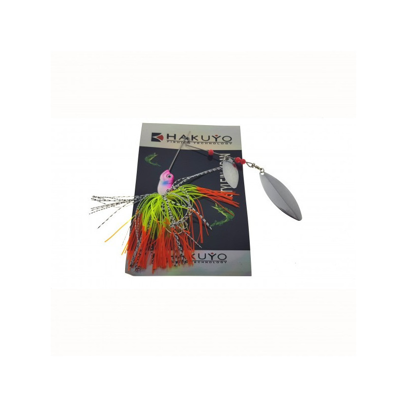 Spinnerbait portocaliu-verde fluo-alb Spinnerbait portocaliu-verde fluo-alb