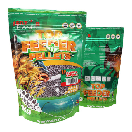Top Feeder Pellets Squid Căpșună 1.5mm 1kg - Pelete Aromate pentru Pescuit la Feeder
