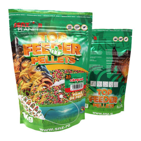 Top Feeder Pellets Căpșună 2.5mm 1kg - Pelete Aromate pentru Pescuit la Feeder