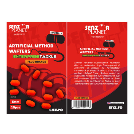 Artificial Method Wafters Dumbells Fluo Orange 6mm - Momeli Artificiale Portocalii Enterprise Tackle