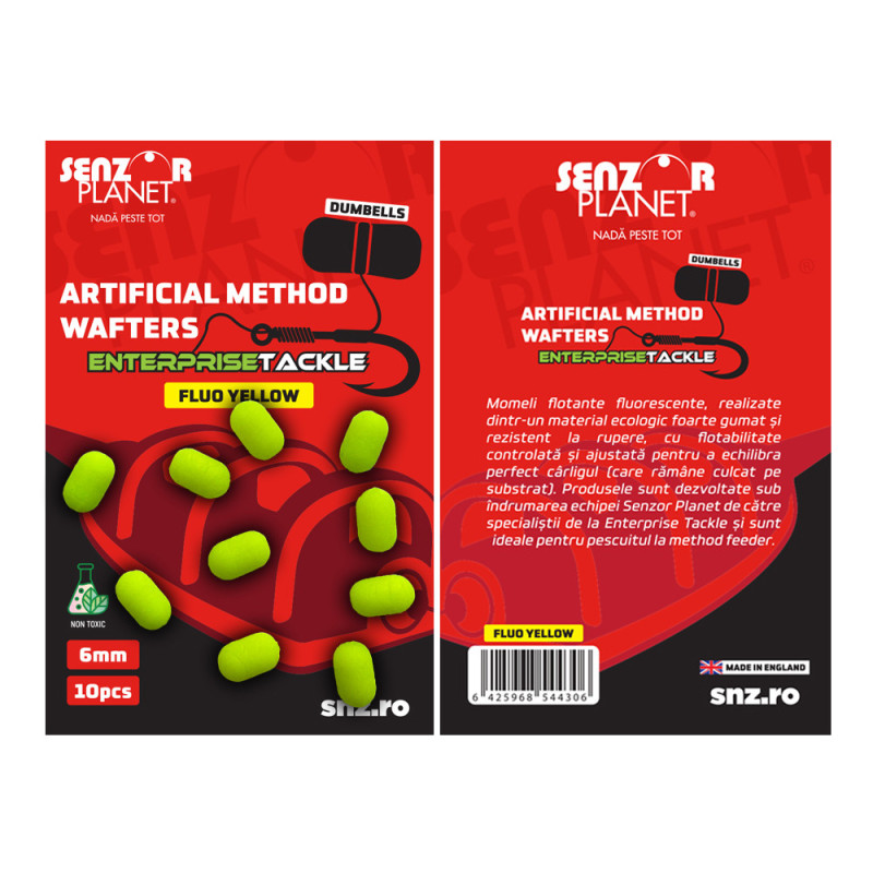 Artificial Method Wafters Dumbells Fluo Yellow 6mm - Momeli Artificiale Galbene Enterprise Tackle
