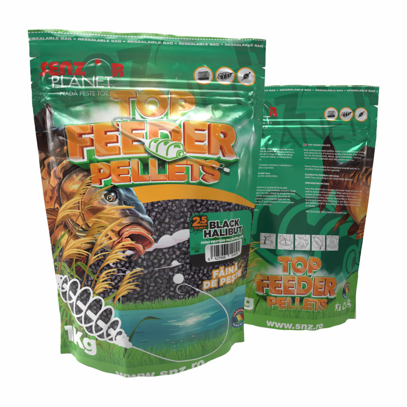 TOP FEEDER PELLETS BLACK HALIBUT 2.5mm 1kg