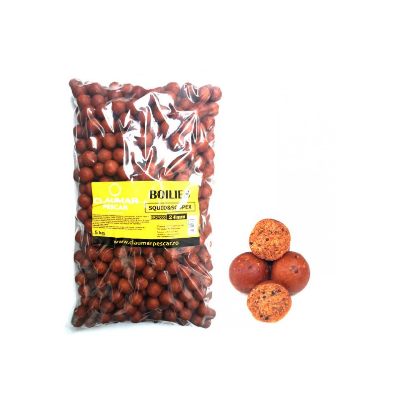 Boilies Claumar Birdfood Tare Squid & Scopex 20mm 5 kg