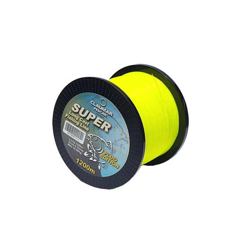 Fir Monofilament Claumar Super Long Cast Yellow Fluo 0.20mm  7.8kg 1200m