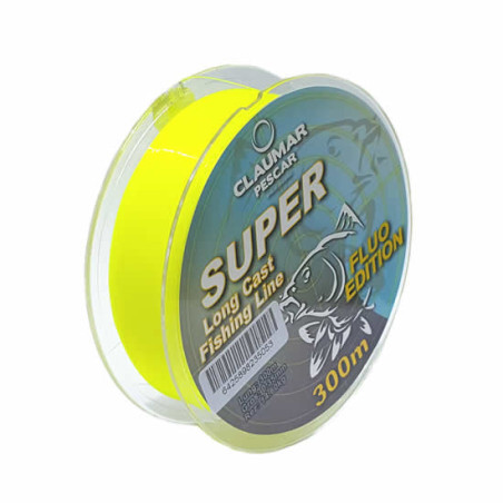 Fir Monofilament Claumar Super Long Cast Yellow Fluo 0.30mm 12.6kg 300m