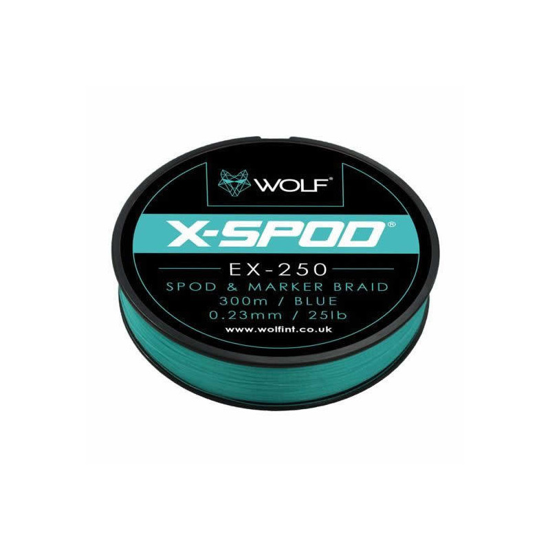 Textil Spod Wolf X-spod Ex-250 Spod & Marker Braid 0.23mm - Blue 25lb/300m