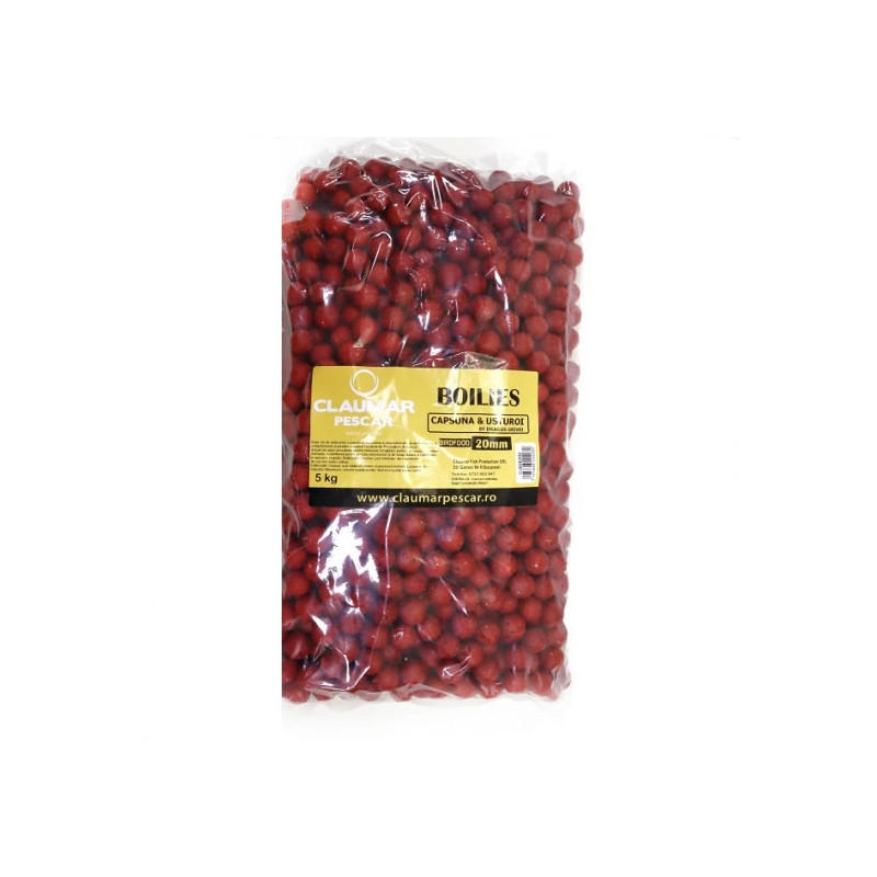 Boilies Claumar Birdfood Tare Capsuna & Usturoi 20mm 5kg Punga