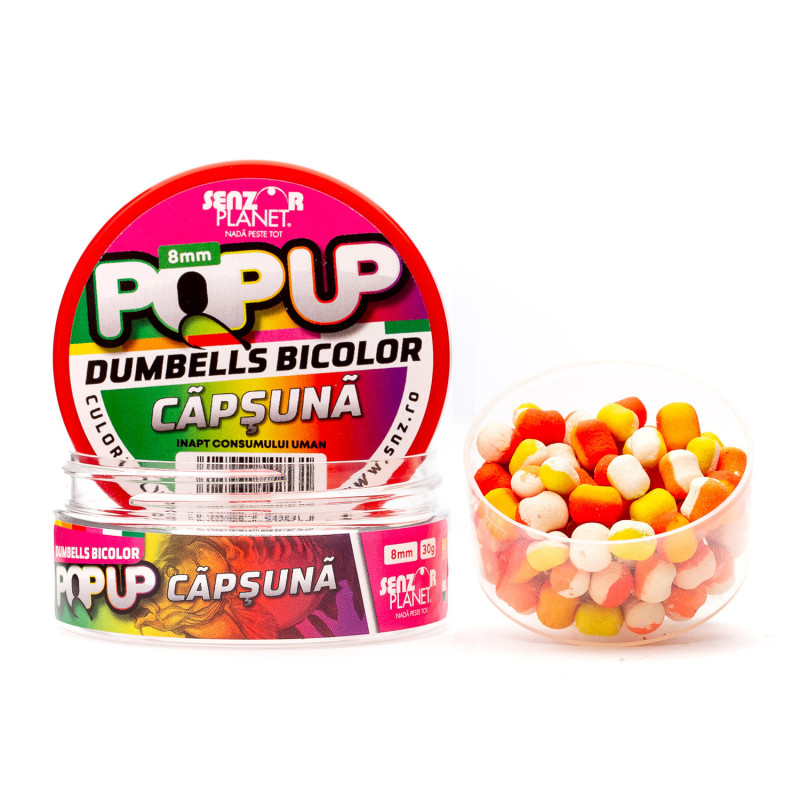 Wafters dumbells bicolor capsuna 6mm 15g Wafters dumbells bicolor capsuna 6mm 15g