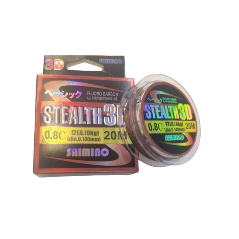 Fir Monofilament Saimino Stealth 3d Fluoro carbon 20m, 0.18m Fir Monofilament Saimino Stealth 3d Fluoro carbon 20m, 0.18m