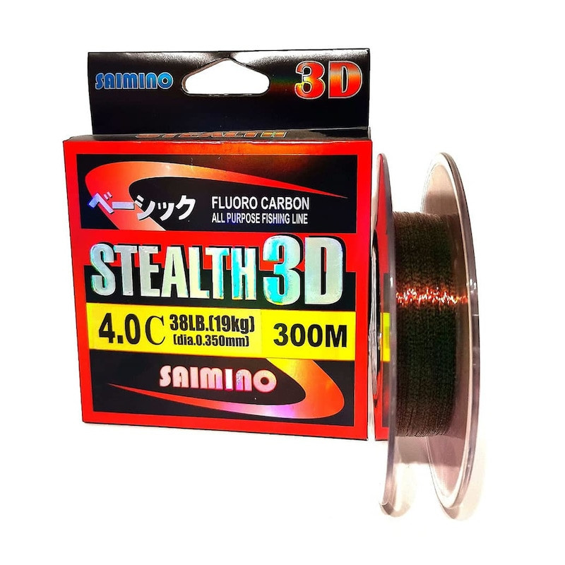 Fir Monofilament Saimino Stealth 3d Fluoro carbon 300m, 0.50 Fir Monofilament Saimino Stealth 3d Fluoro carbon 300m, 0.50
