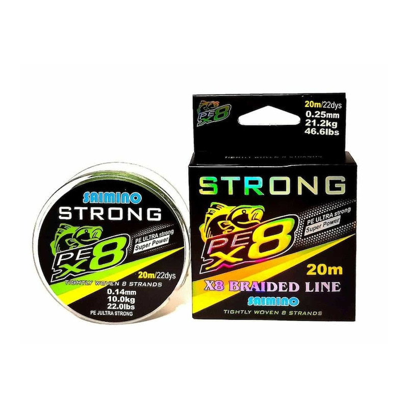Fir Textil Strong PEX8 Saimino Power, 20m Verde Kaki, 0.30mm Fir Textil Strong PEX8 Saimino Power, 20m Verde Kaki, 0.30mm