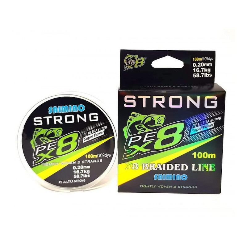 Fir Textil Strong PEX8 Saimino Power, 100m Verde Kaki, 0.12m Fir Textil Strong PEX8 Saimino Power, 100m Verde Kaki, 0.12m