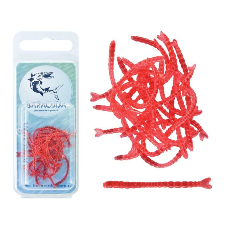 Viermi rosii silicon Baracuda Set 20 buc.