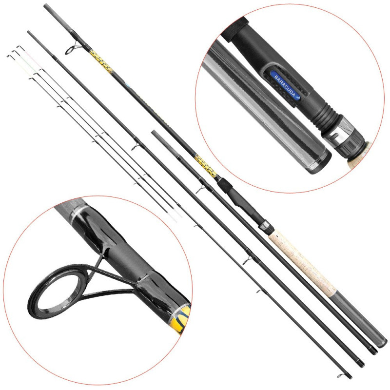 Lanseta fibra de carbon Baracuda Dual Feeder 10-12 ft.