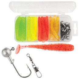 Set 20 Shad (6cm) + jig + varteje&agrafe (Set D)